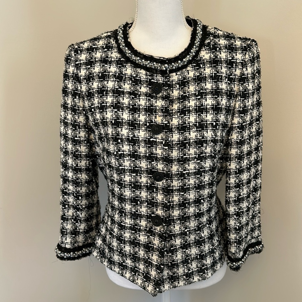 Tahari Arthur Levine Tweed Jacket